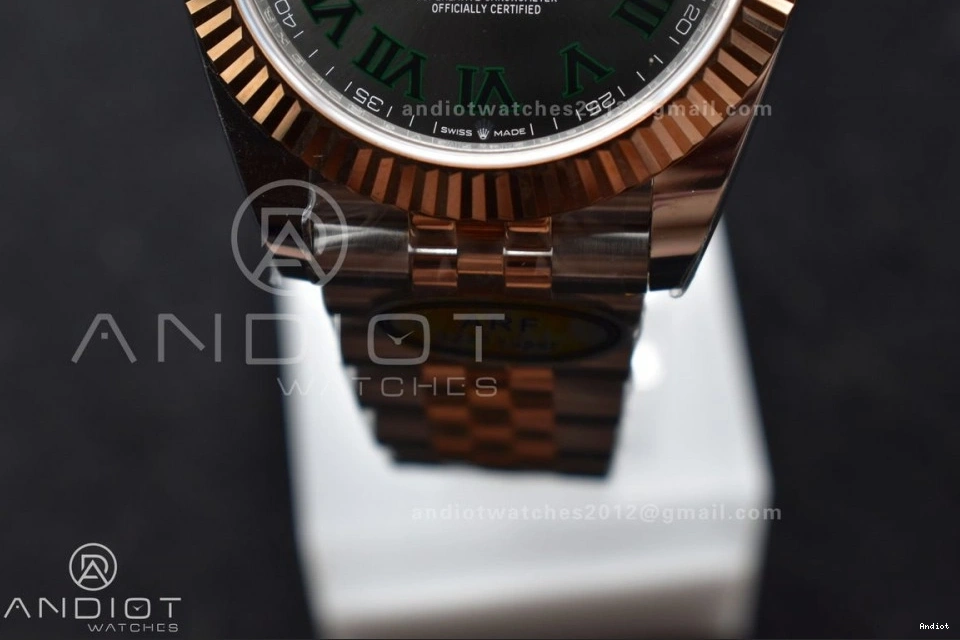 Roman 126333 DateJust 41 ARF Gray Best Dial SS 904L Weight) 1:1 RG Green SS Jubilee on Bracelet (Gain SH3235 Steel Edition RG 0501